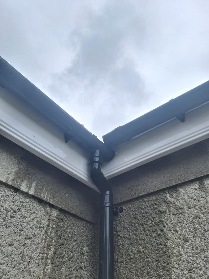 Facia and soffit after cleaning, bright and fresh