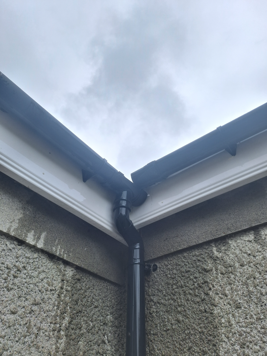 Facia and soffit after cleaning, bright and fresh