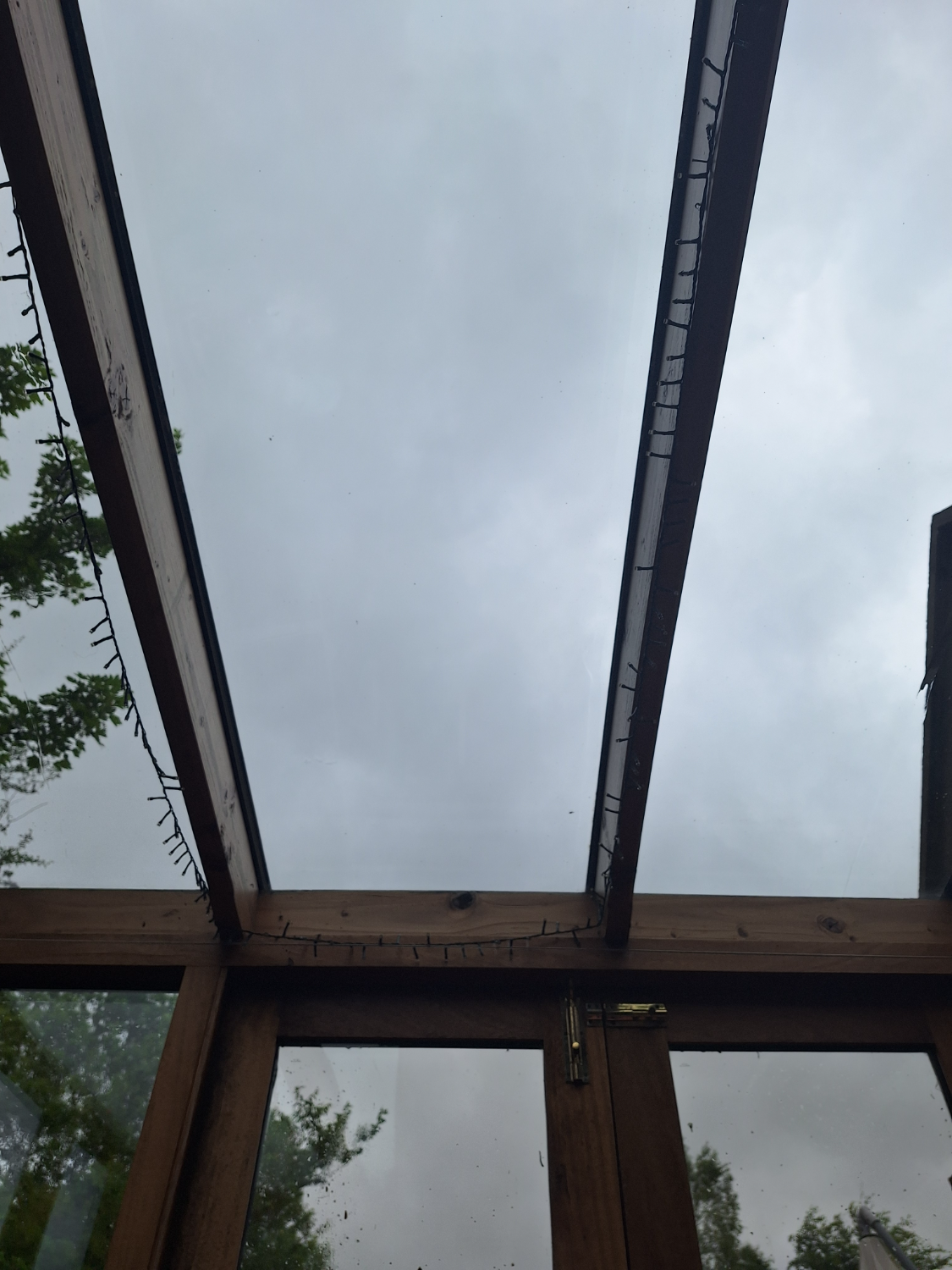 A freshly cleaned conservatory glass roof, crystal clear after our visit in Co. Mayo